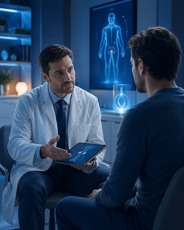 Consulta de avaliação com o urologista Dr. Talles Leandro antes da vasectomia