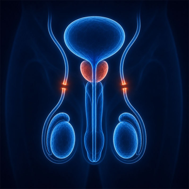 Ilustração do procedimento de vasectomia